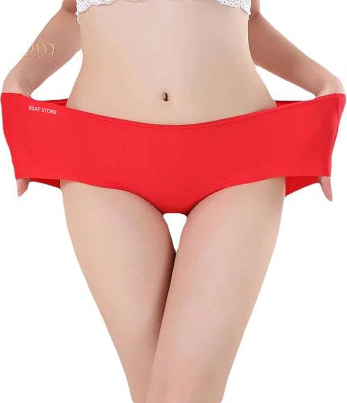Women's Ice Silk Blend Invisible Lines No Show Hipster Panty (Pack of 4) (Multicolor, S)