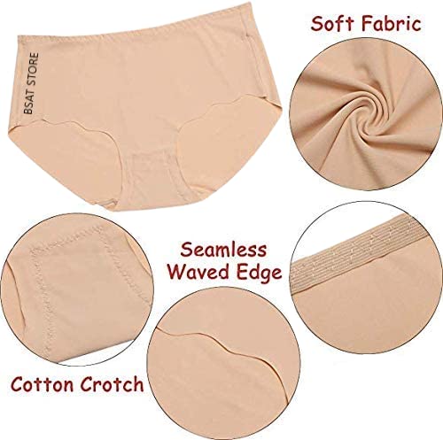 Women's Ice Silk Blend Invisible Lines No Show Hipster Panty (Pack of 2) (Multicolor, S)