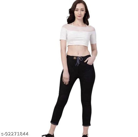 Denim Jeans for Women (Black, 28)