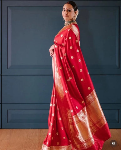 Banarasi Silk Zari Woven Saree for Women (Multicolor, 6.3 m)