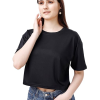 Women Oversized Black Crop Top