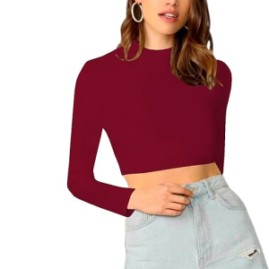 Women's Stylish Maroon Crop Top