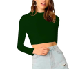 Women's Stylish Dark Green Crop Top