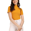 Women's Casual Solid Mustard Top