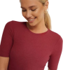 Women Round Neck Solid Maroon Top