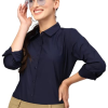 Women Cotton Regular Formal Navy Blue Shirt
