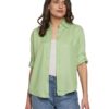 Women Solid Casual Pista Green Shirt