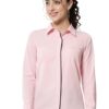 Women Office Wear Formal Light Pink Shirt