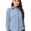Women Office Wear Formal Blue Shirt