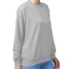 Women Cotton Plain Grey Sweatshirt