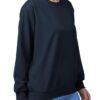 Women Cotton Plain Navy Blue Sweatshirt