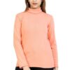 Women High Neck Peach Sweatshirt