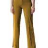 Women Polyester Solid Brown Trousers