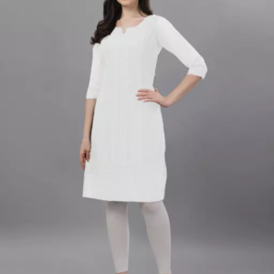Classy White Women Chikankari Kurti