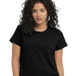 Women Stylish Plain Black Crop Top