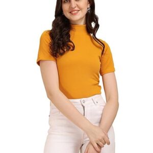 Women's Casual Solid Mustard Top