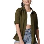 Women Solid Casual Green Shirt