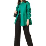Women Oversized Cotton Green Shirt