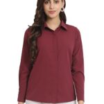 Women Office Wear Formal Maroon Shirt