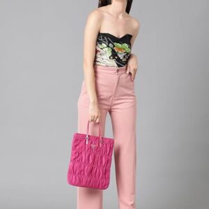 Women's High Rise Light Pink Cotton Fit Trousers